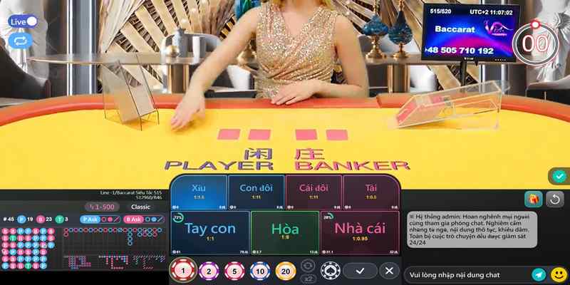 Baccarat là sản phẩm kinh điển, không thể thiếu tại Via Casino